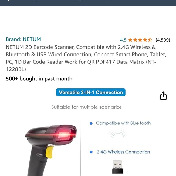NIB Netum barcode scanner - Picture 5 of 6